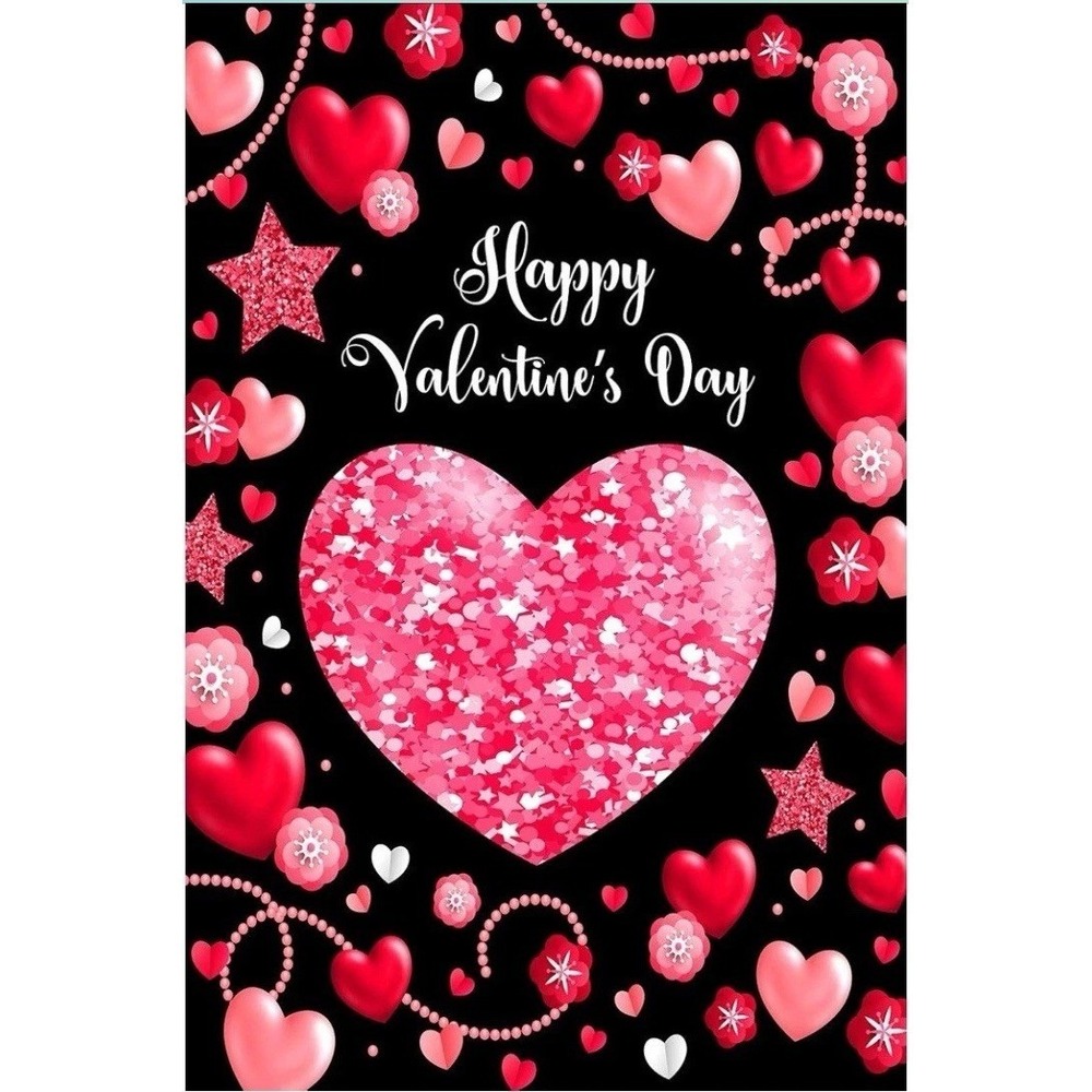Briarwood Lane House Flag Unisex 40x28 Multicolor Like New Valentines Heart C545